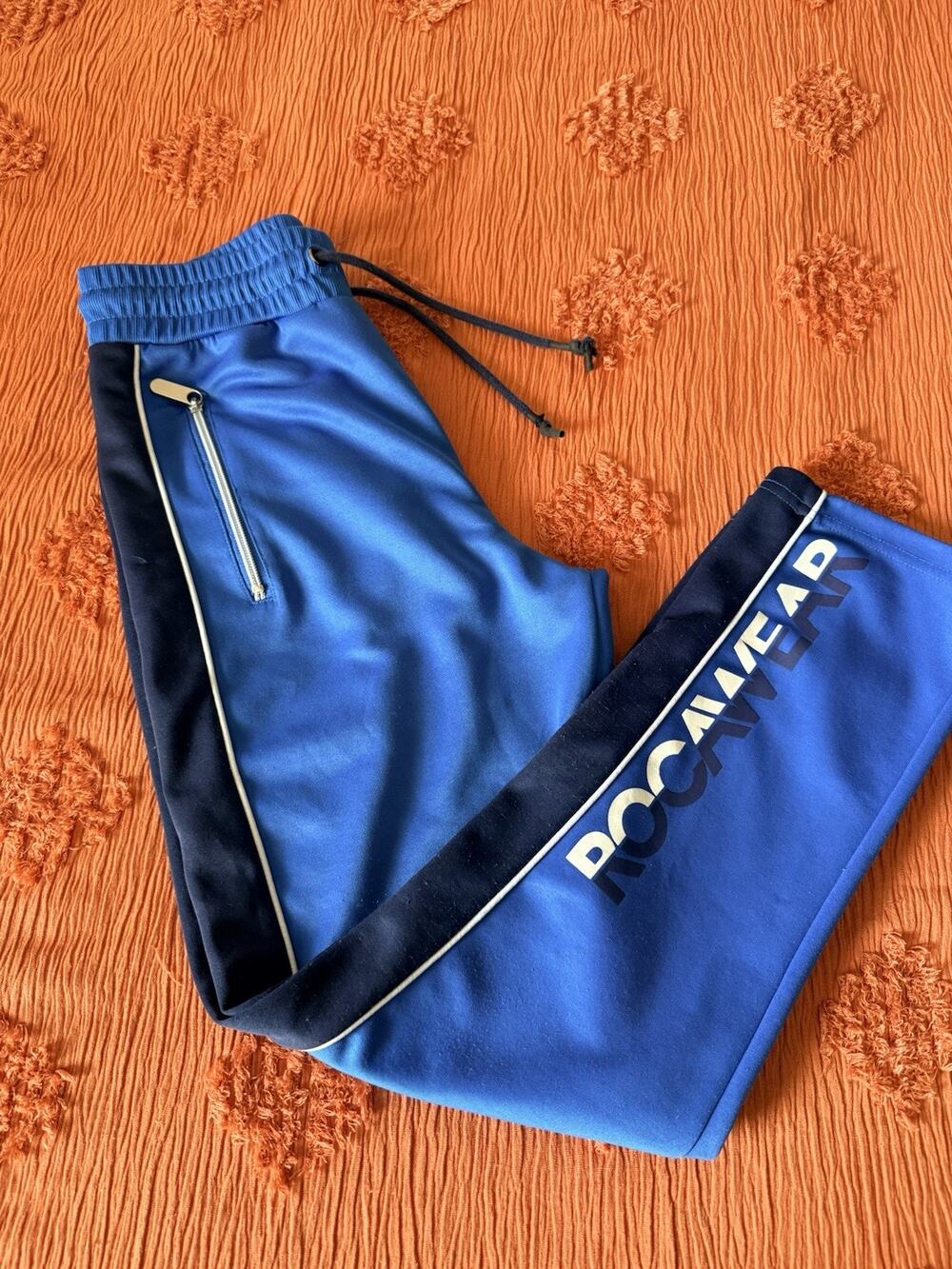 Cybery2k grunge emo rocawear sweatpants size M Blue Black